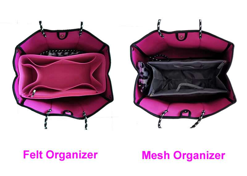 neoprene bag with organizer insert