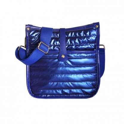 puffer messenger bag blue